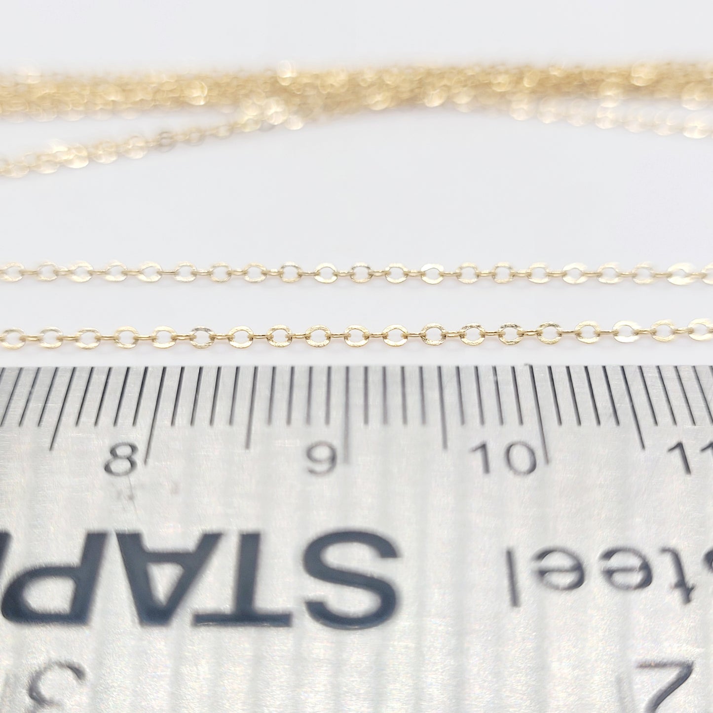 14K Gold Filled FLAT CABLE Chain 1.3 mm 18 Inch / 1 Piece