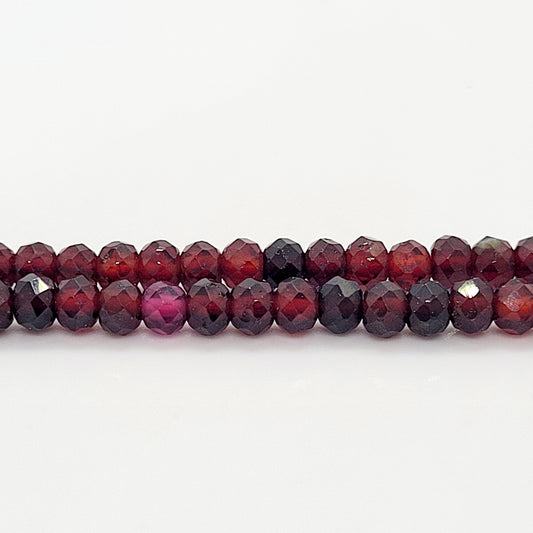 Garnet - Faceted Rondelle 4 x 3 mm