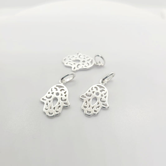 .925 Sterling Silver Hamsa Hand Charm