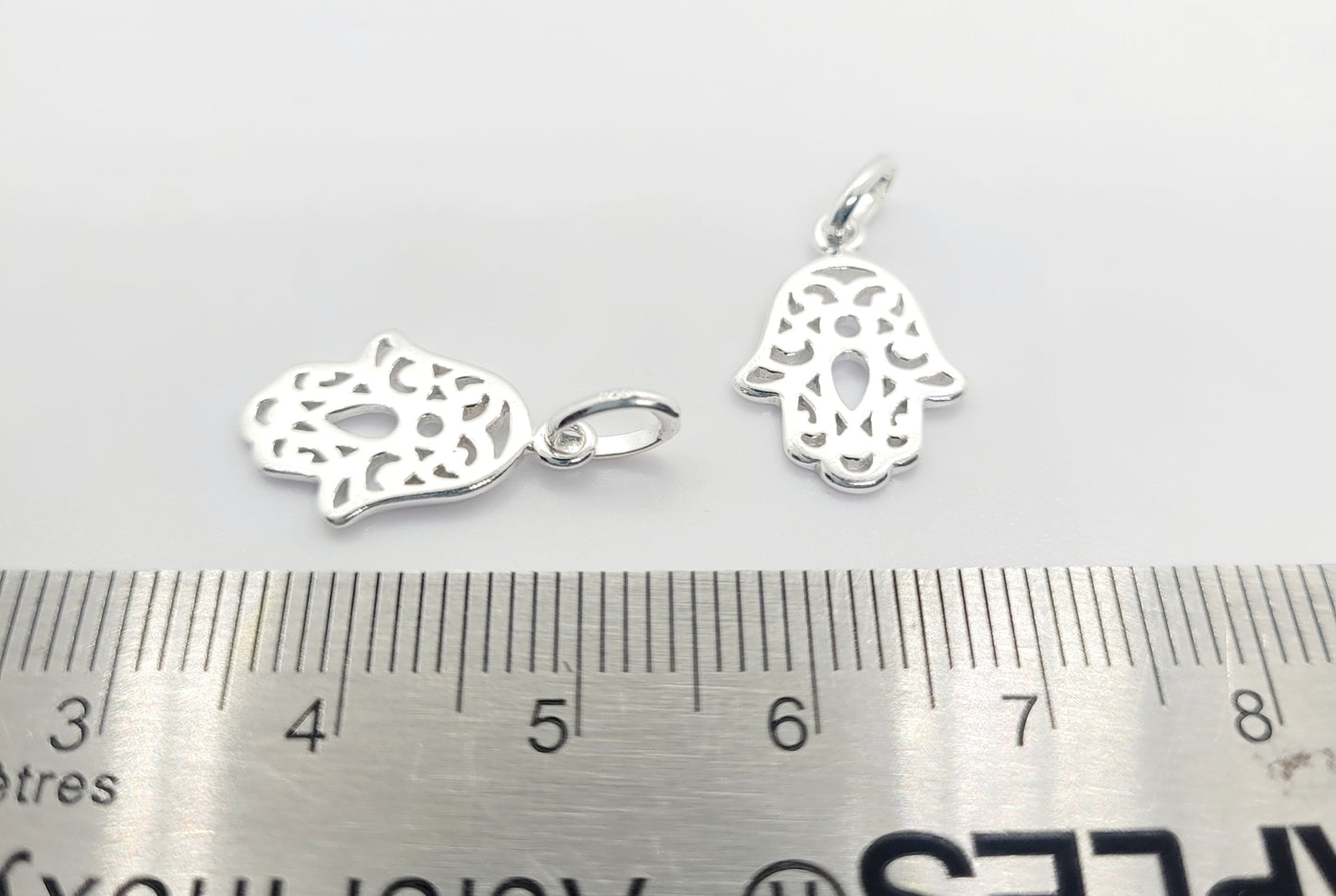 .925 Sterling Silver Hamsa Hand Charm