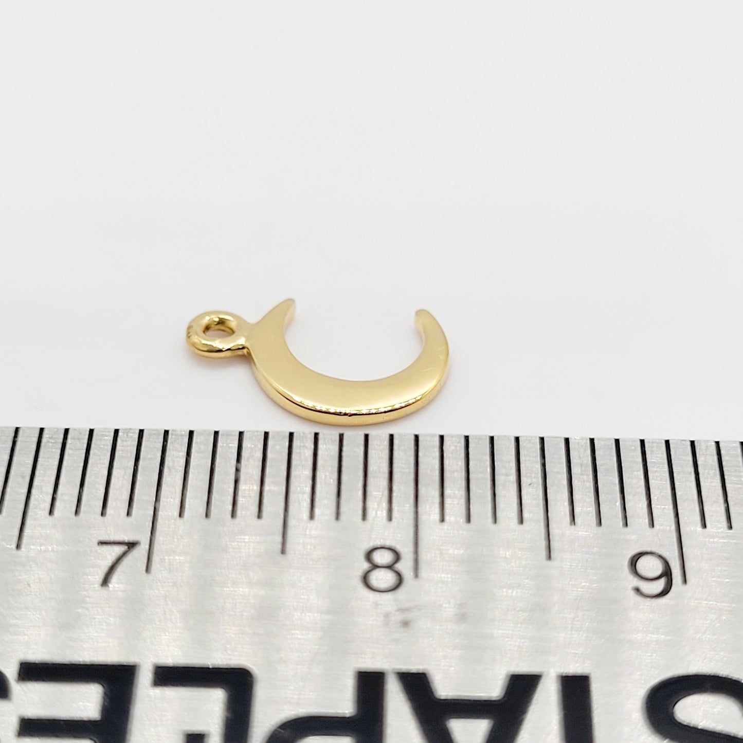 Gold Plate over Sterling Silver Crescent Moon Charm