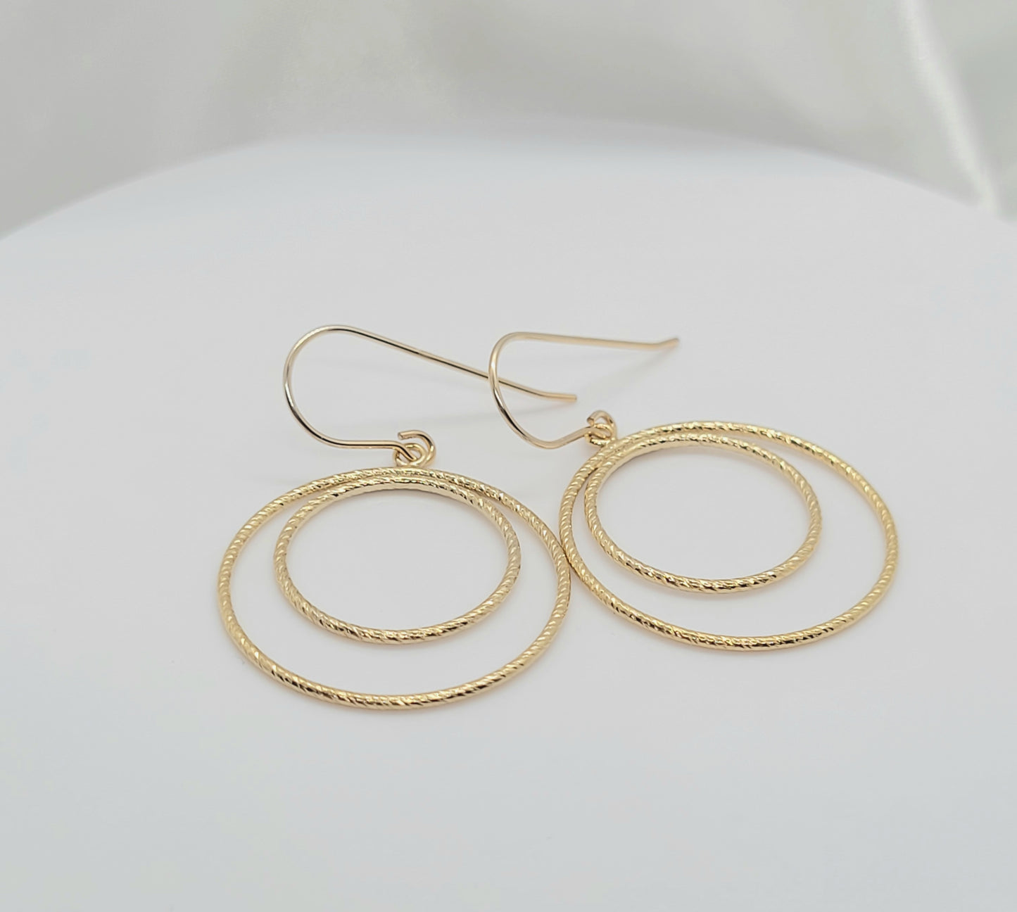 14K Gold Filled Double Hoops Sparkle Pendant / Earring Feature