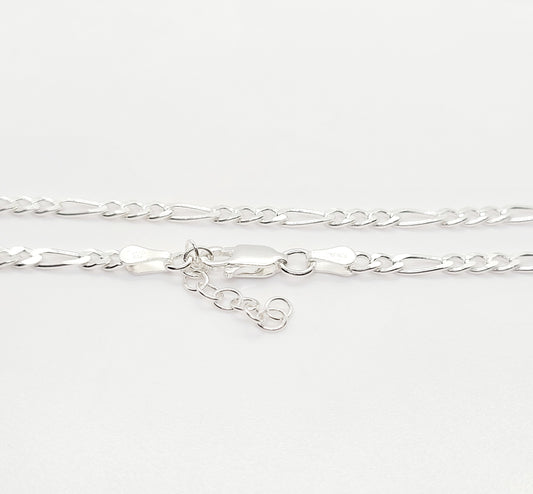 .925 Sterling Silver FIGARO Anklet 2.9 mm