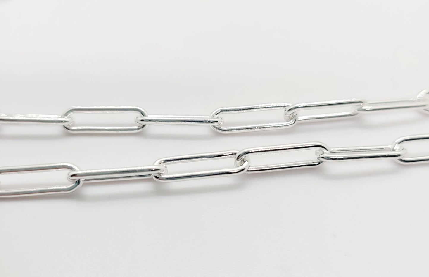 .925 Sterling Silver 13.5 x 4 mm  Round PAPERCLIP Chain / By the Inch