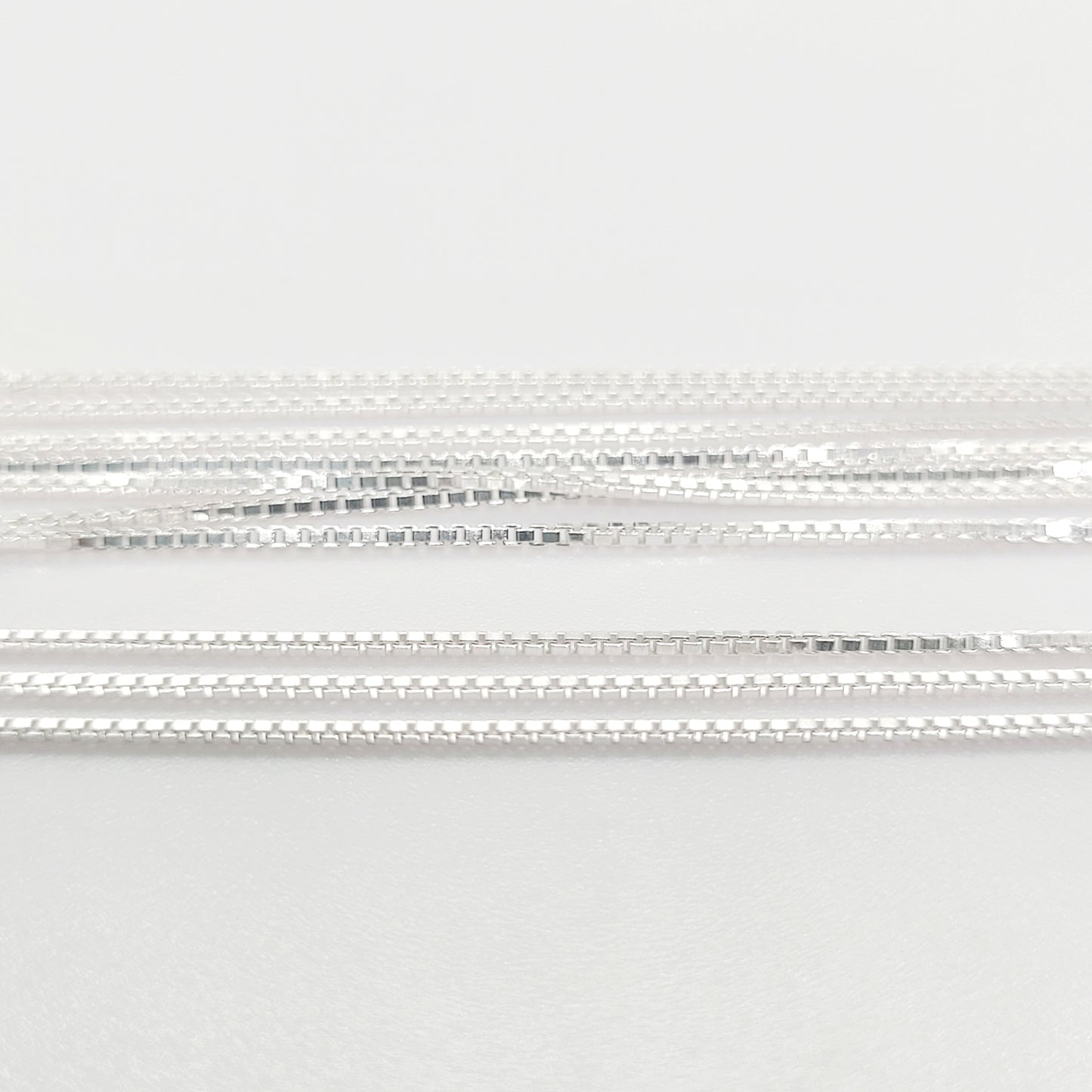 .7 mm .925 Sterling Silver BOX Chain 16" / 5 Pieces