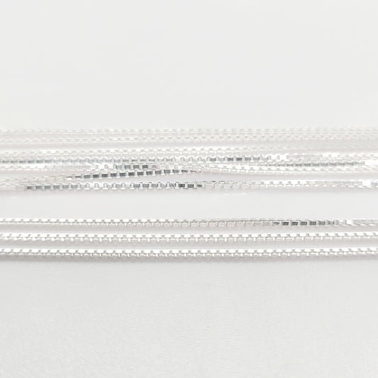 .7 mm .925 Sterling Silver BOX Chain 16" / 5 Pieces