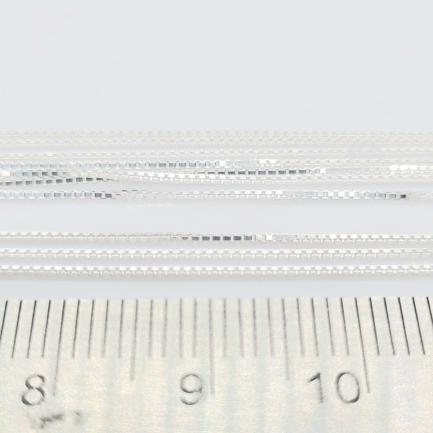 .7 mm .925 Sterling Silver BOX Chain 16" / 5 Pieces