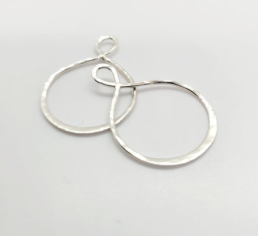 .925 Sterling Silver Hammered Connector