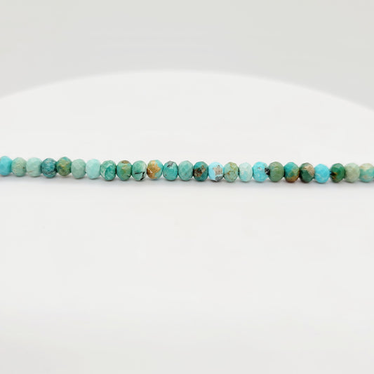 Turquoise Faceted Rondelle 4x3mm