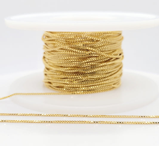 14K Gold Filled .85 mm BOX Chain / By The Inch