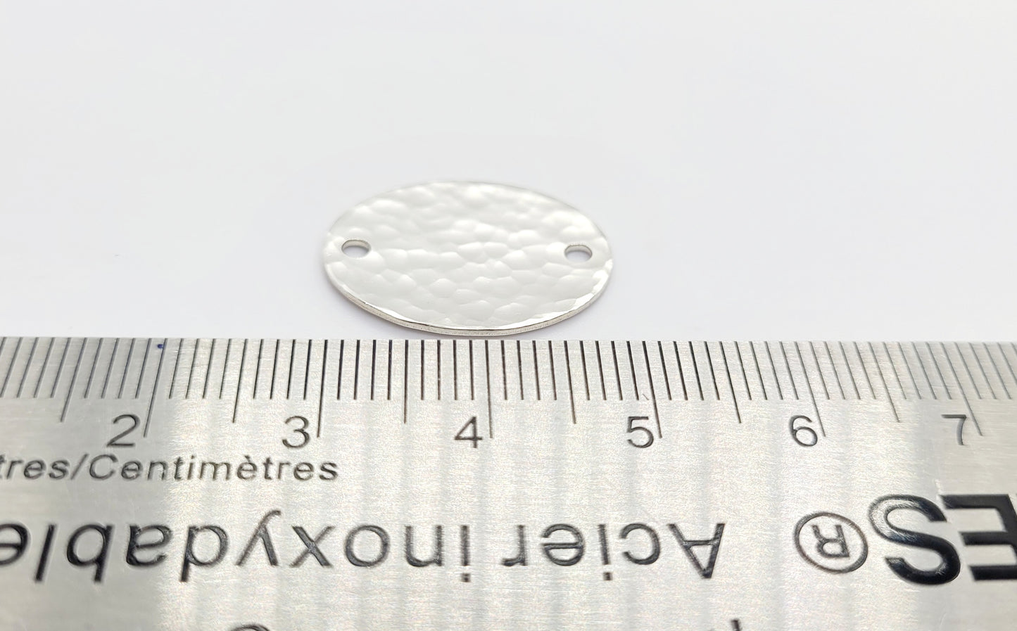 .925 Sterling Silver Hand Hammered Oval Connector