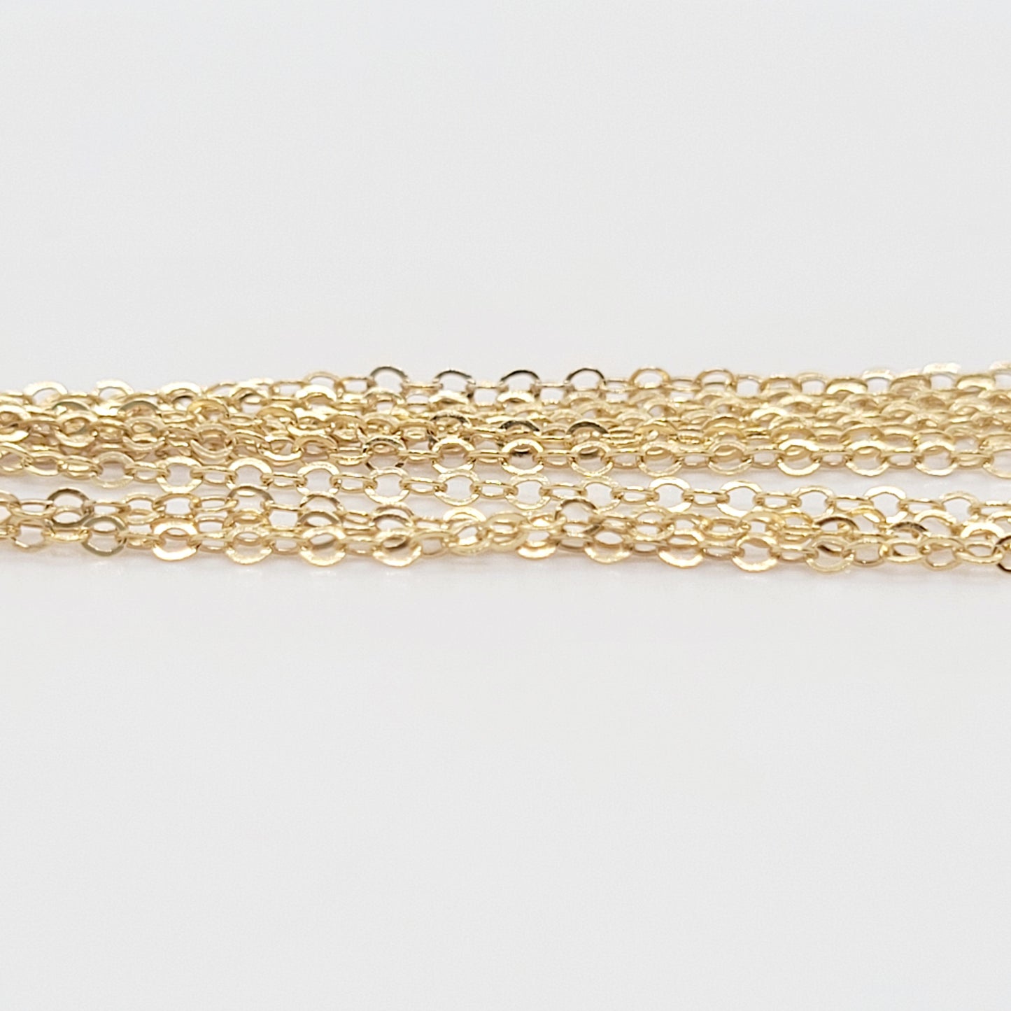 14K Gold Filled FLAT CABLE Chain 1.3 mm 18 Inch / 1 Piece