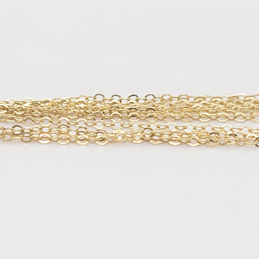14K Gold Filled FLAT CABLE Chain 1.3 mm 16 Inch / 1 Piece