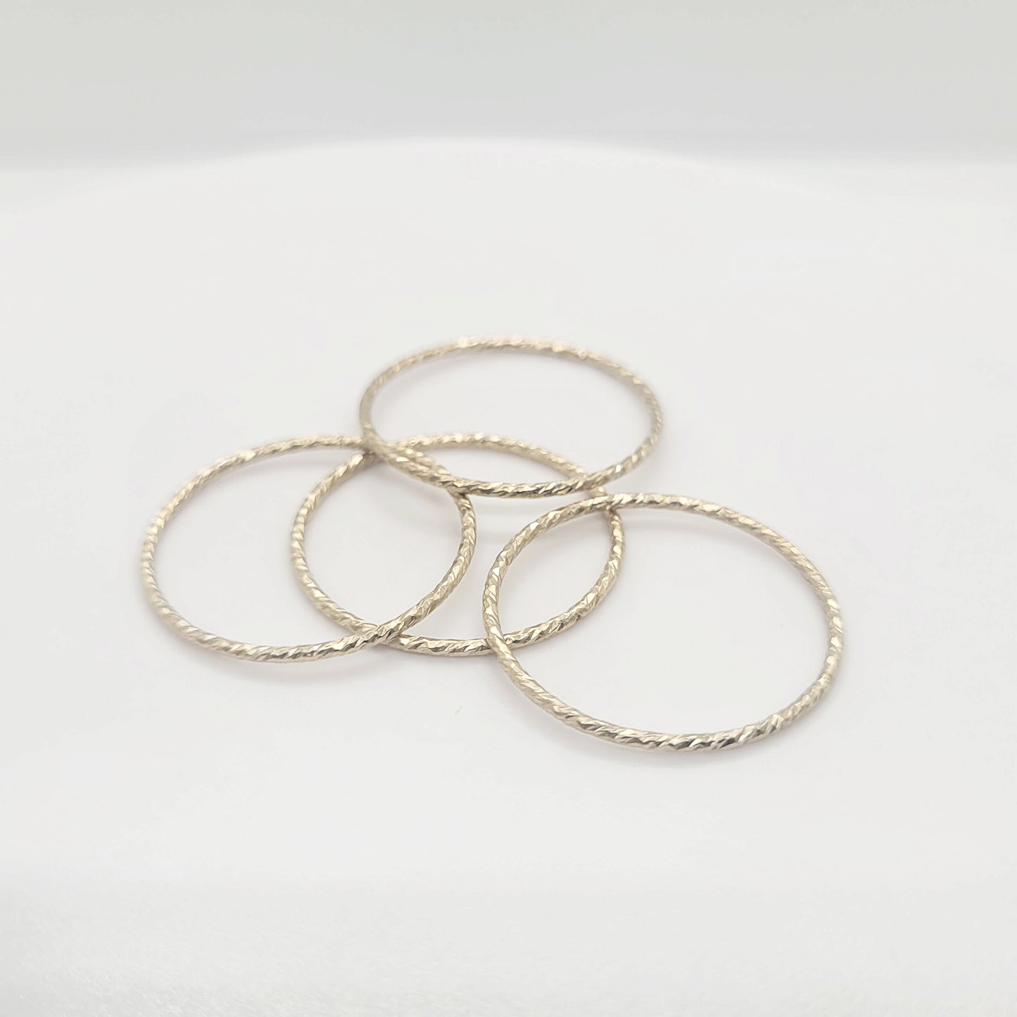 14K Gold Filled Thin Stacking Sparkle Ring (Sz 10) / 21.8 mm Connector