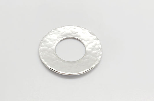 .925 Sterling Silver Hand Hammered Connector 25 mm