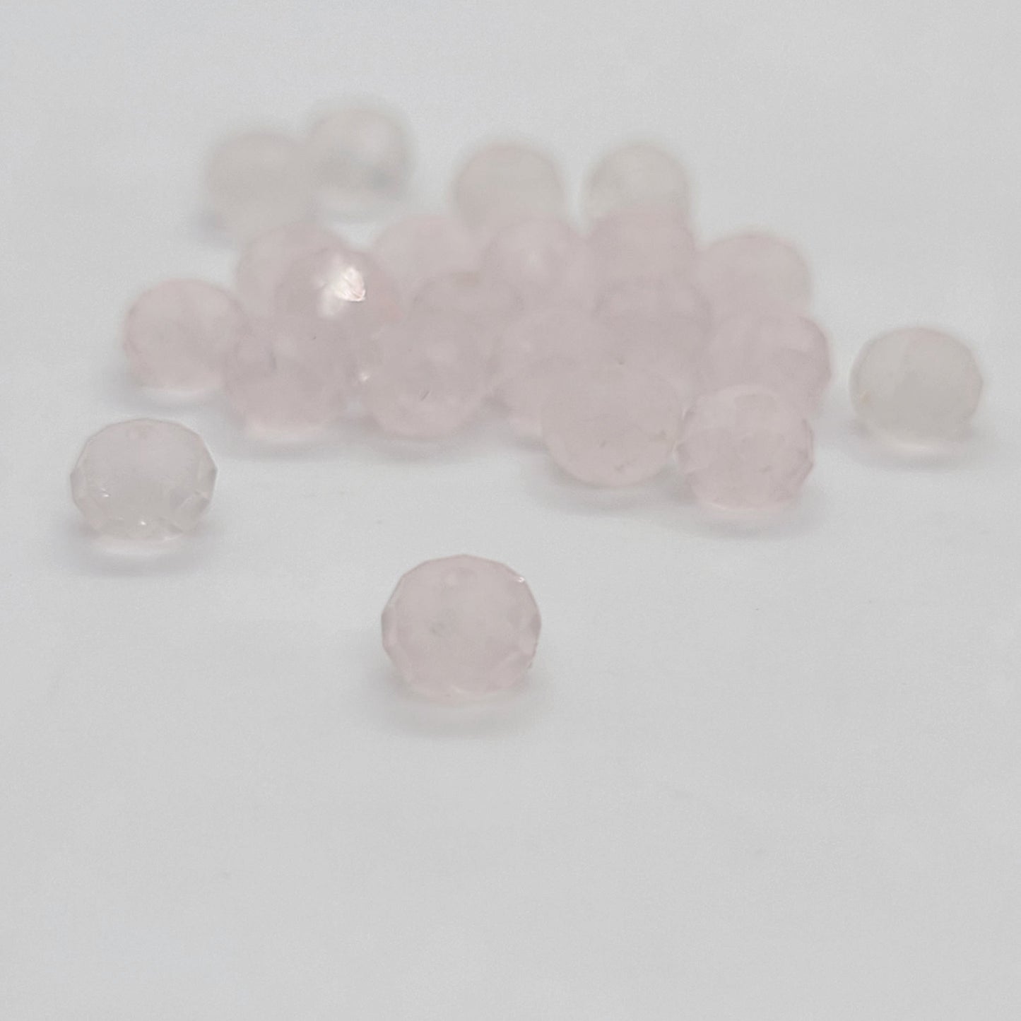Quartz - Rose Faceted Rondelle 5x4mm