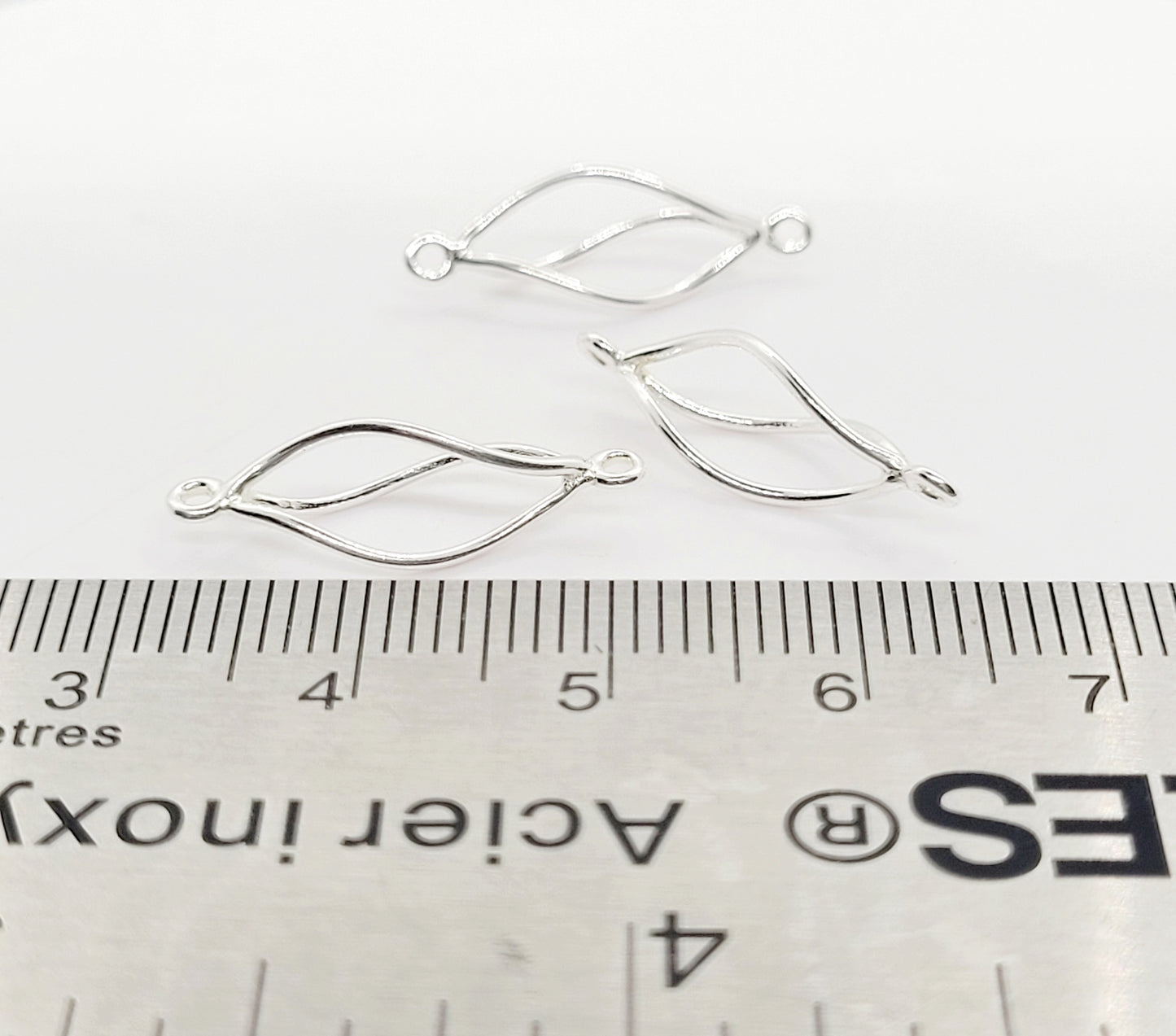 .925 Sterling Silver Twisted Connector