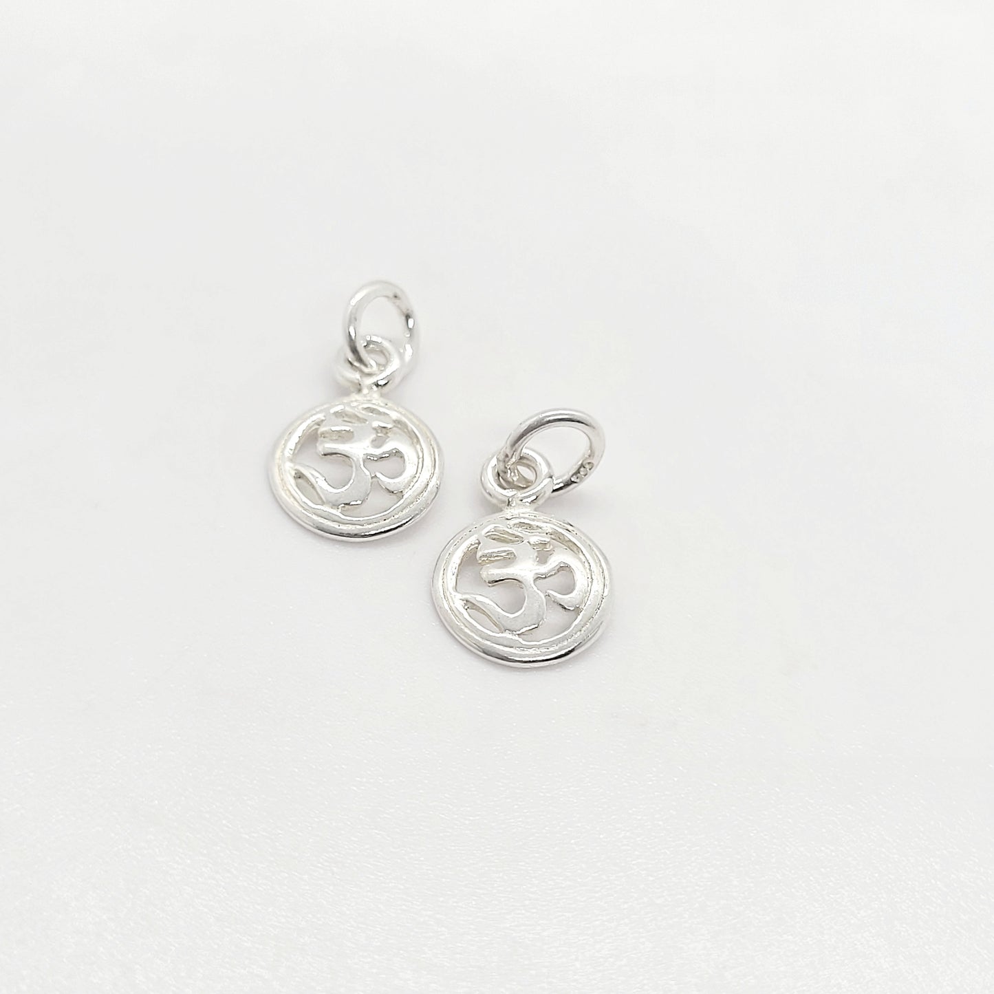 .925 Sterling Silver OM Charm / 8 mm