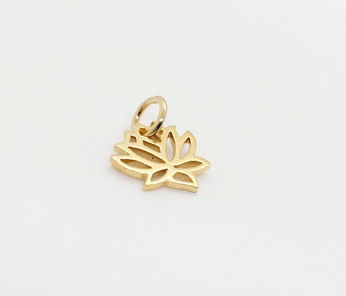 Gold Plate over Sterling Silver Lotus Charm