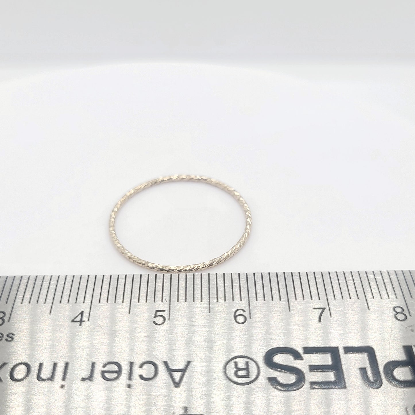 14K Gold Filled Thin Stacking Sparkle Ring (Sz 10) / 21.8 mm Connector