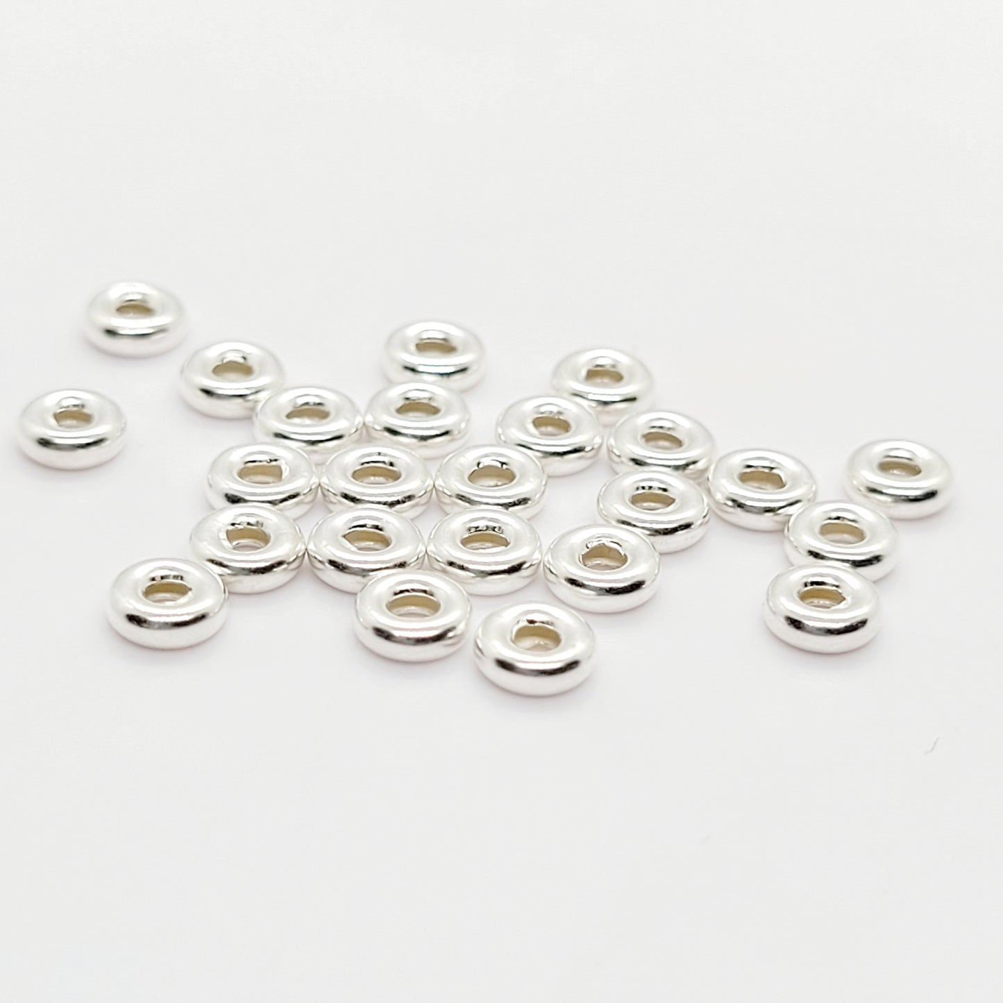 4 mm .925 Sterling Silver Donut Spacer Bead