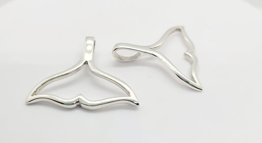 .925 Sterling Silver Whale Tail Pendant