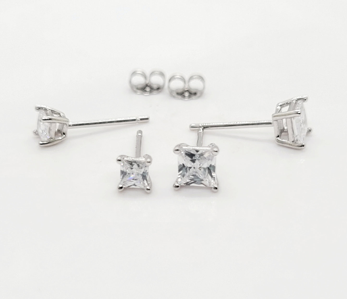 Square CZ Stud Earring .925 Sterling SIlver
