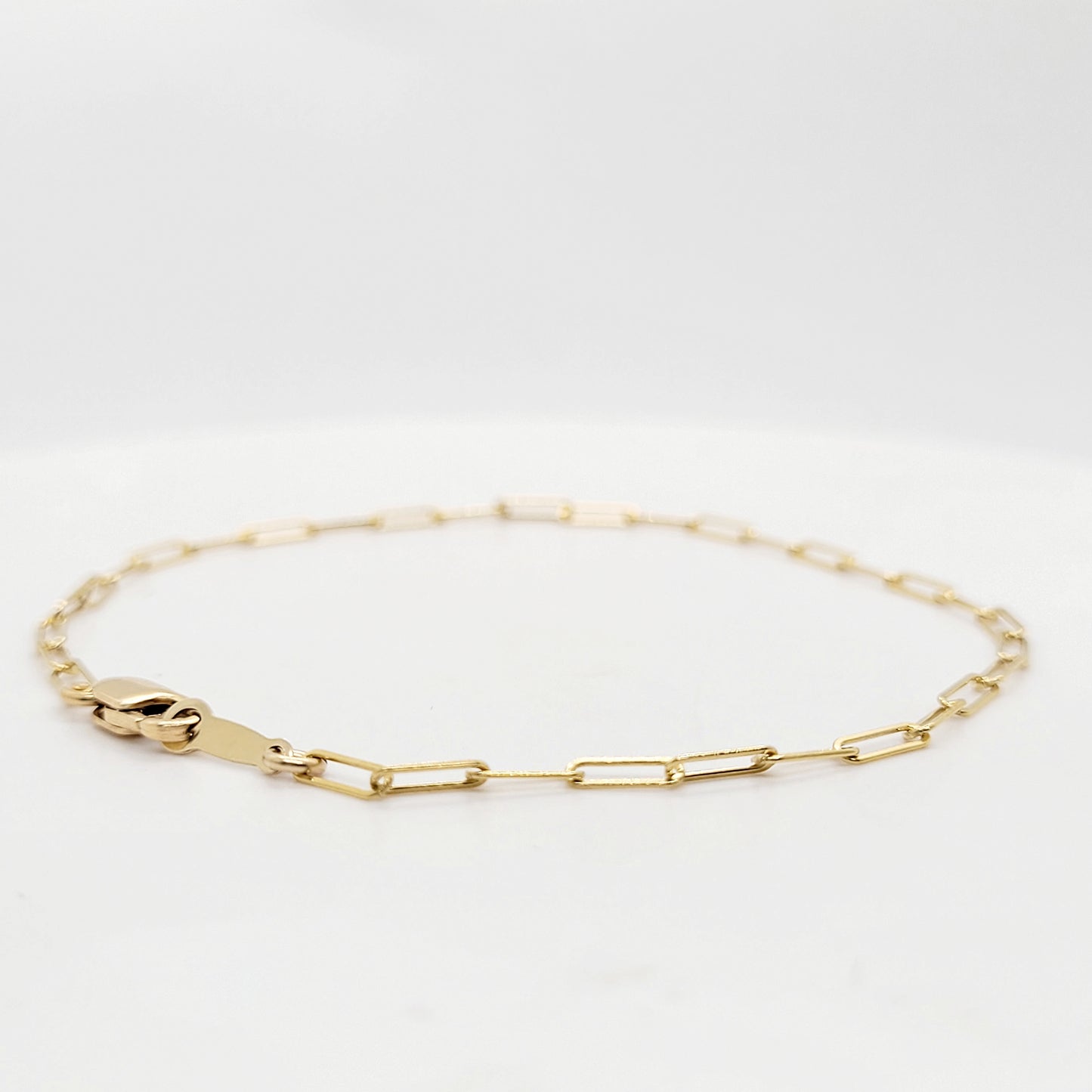 14K Gold Filled Fine FLAT PAPERCLIP Bracelet