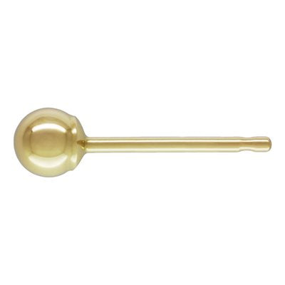 Solid 14K Gold 3 mm Ball Stud - 1 Pair with Backings