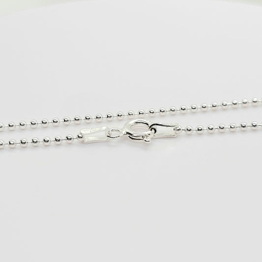 .925 Sterling Silver BEAD Chain 20"