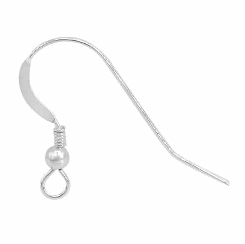 .925 Sterling Silver Ball and Coil Ear Wires - 2 Pairs