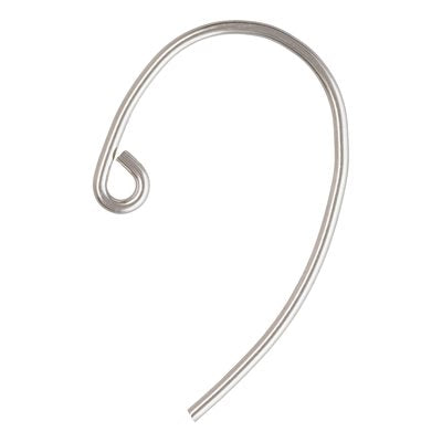 4 Pairs .925 Sterling Silver Curved Clef Ear Wires