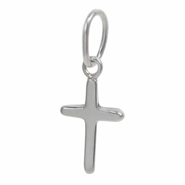 .925 Sterling Silver Cross Charm Pendant 18 mm