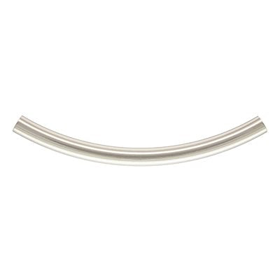 .925 Sterling Silver 25 mm Curved Tube - 4 Pieces