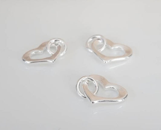 .925 Sterling Silver Floating Heart