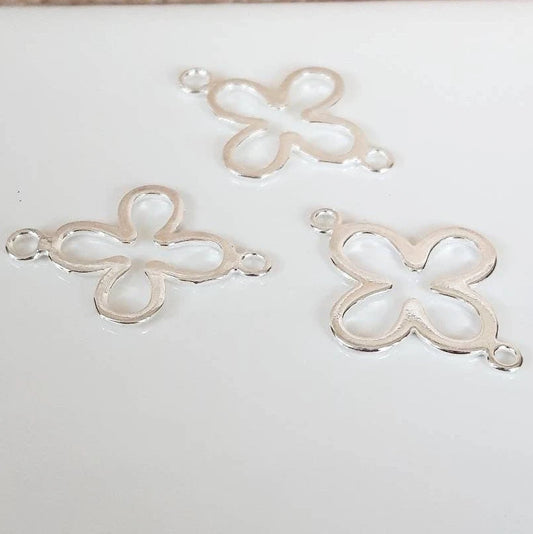 .925 Sterling Silver Flower Connector