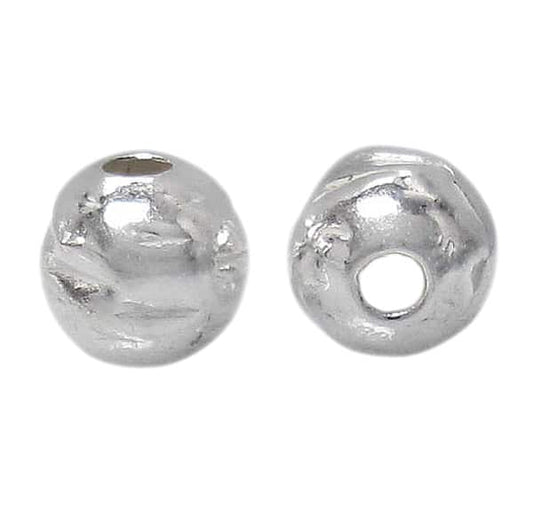 .925 Sterling Silver Hammered bead