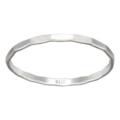 .925 Sterling Silver Hammered Stacking Ring