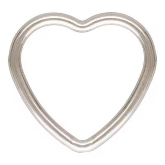 6 Pieces .925 Sterling Silver Floating Heart Charm