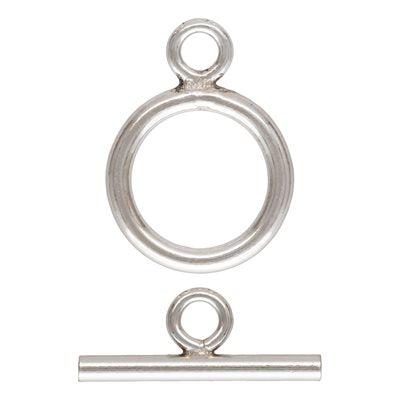.925 Sterling Silver Tiny Toggle Set 9 mm Ring / 11.4 mm Bar