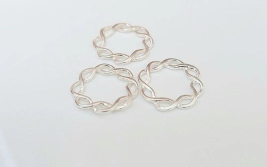 .925 Sterling Silver Rope Connector - 2 Pieces