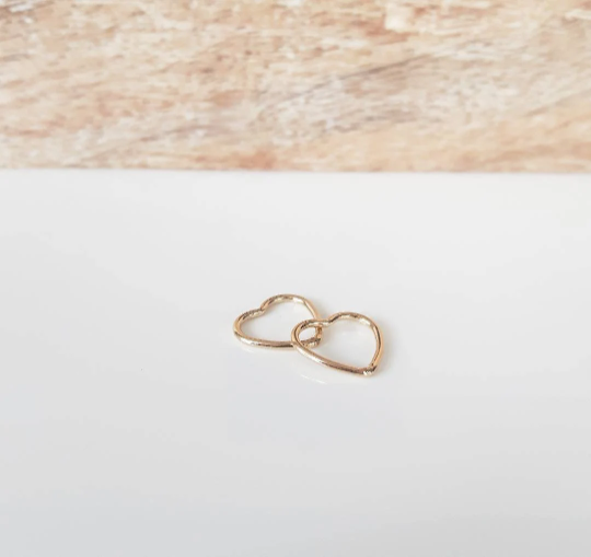 2 Pieces 14K Gold Filled CLOSED Heart Connector