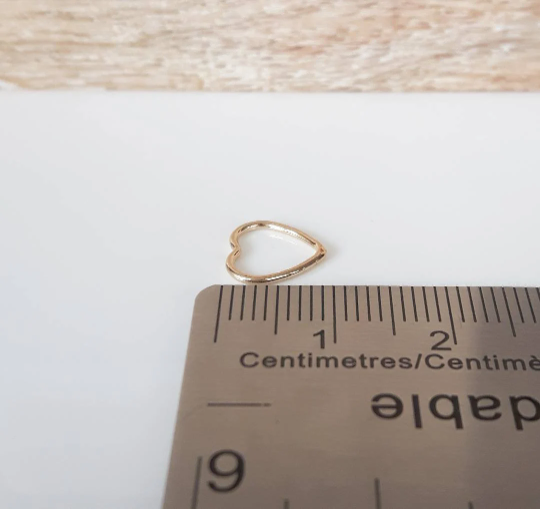 2 Pieces 14K Gold Filled CLOSED Heart Connector