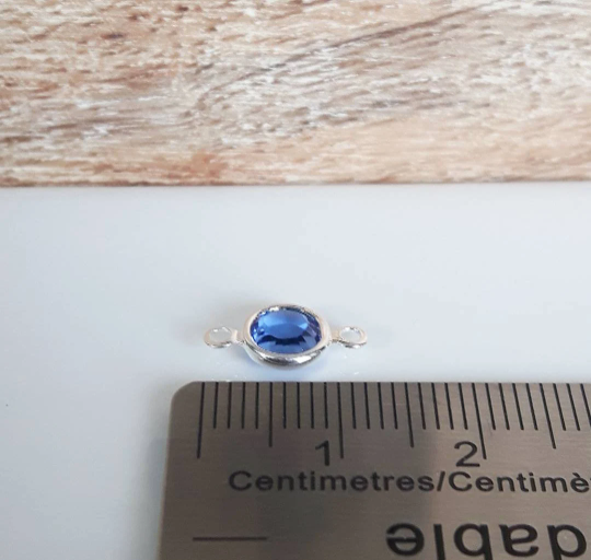 Silver Swarovski Crystal Birthstone CONNECTOR Charm