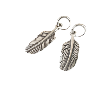 .925 Sterling Silver Feather Charm Pendant