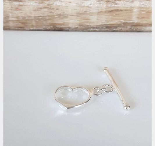 .925 Sterling Silver Heart Toggle