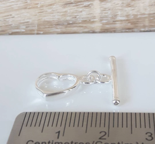 .925 Sterling Silver Heart Toggle