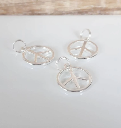 .925 Sterling Silver Peace Charm Pendant