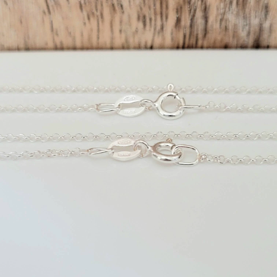 1.4 mm .925 Sterling Silver ROLO Chain 20" / 5 Pieces