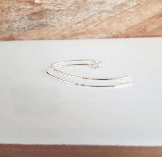 2 Pairs .925 Sterling Silver V Ear Wires